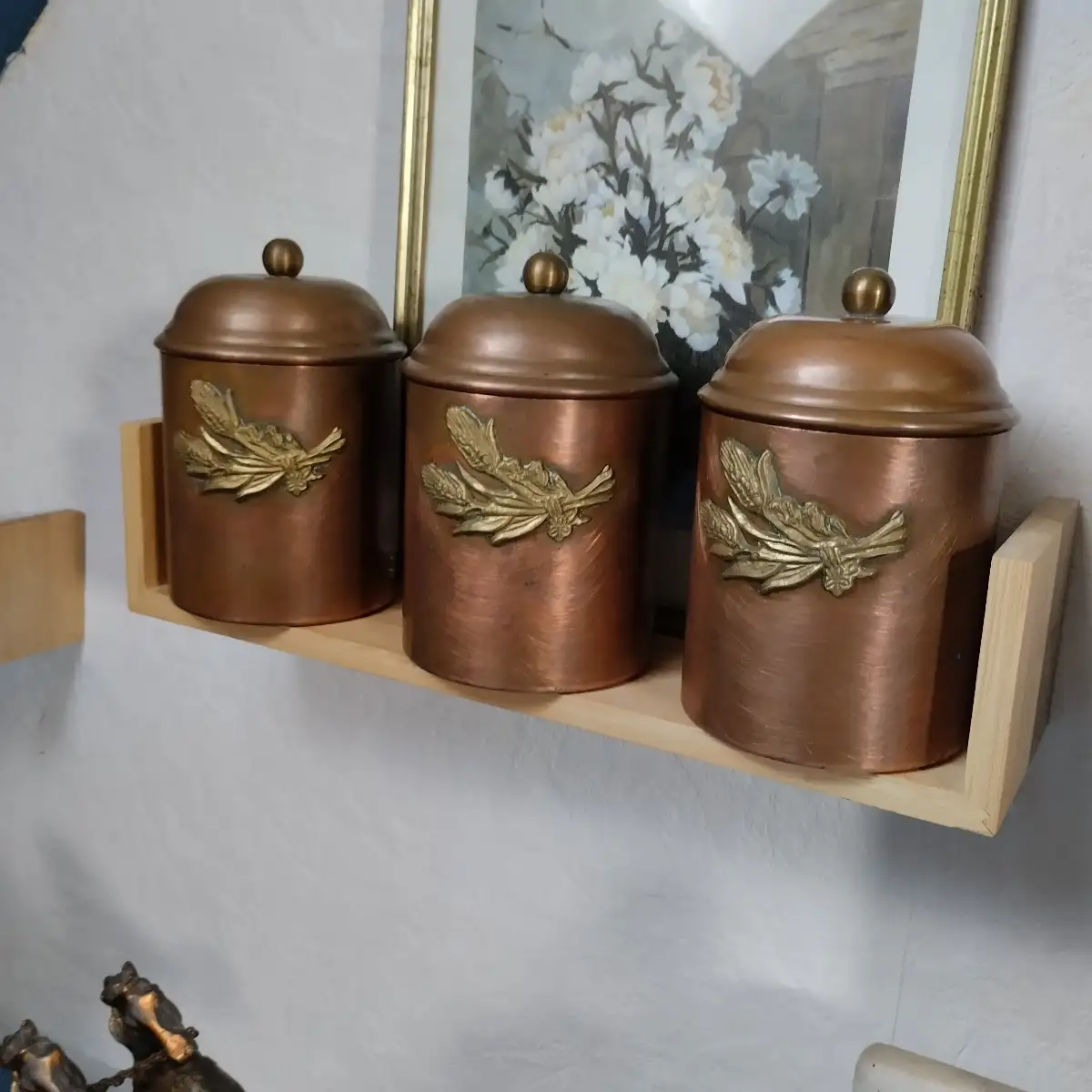 3 pots cuivre antique